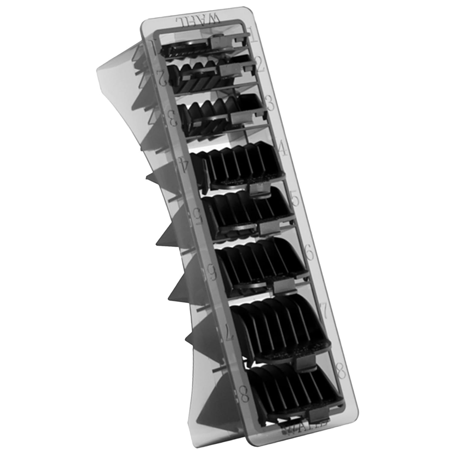 Wahl Professional 1-8 Cutting Guides, Black Clipper Guard Attachments