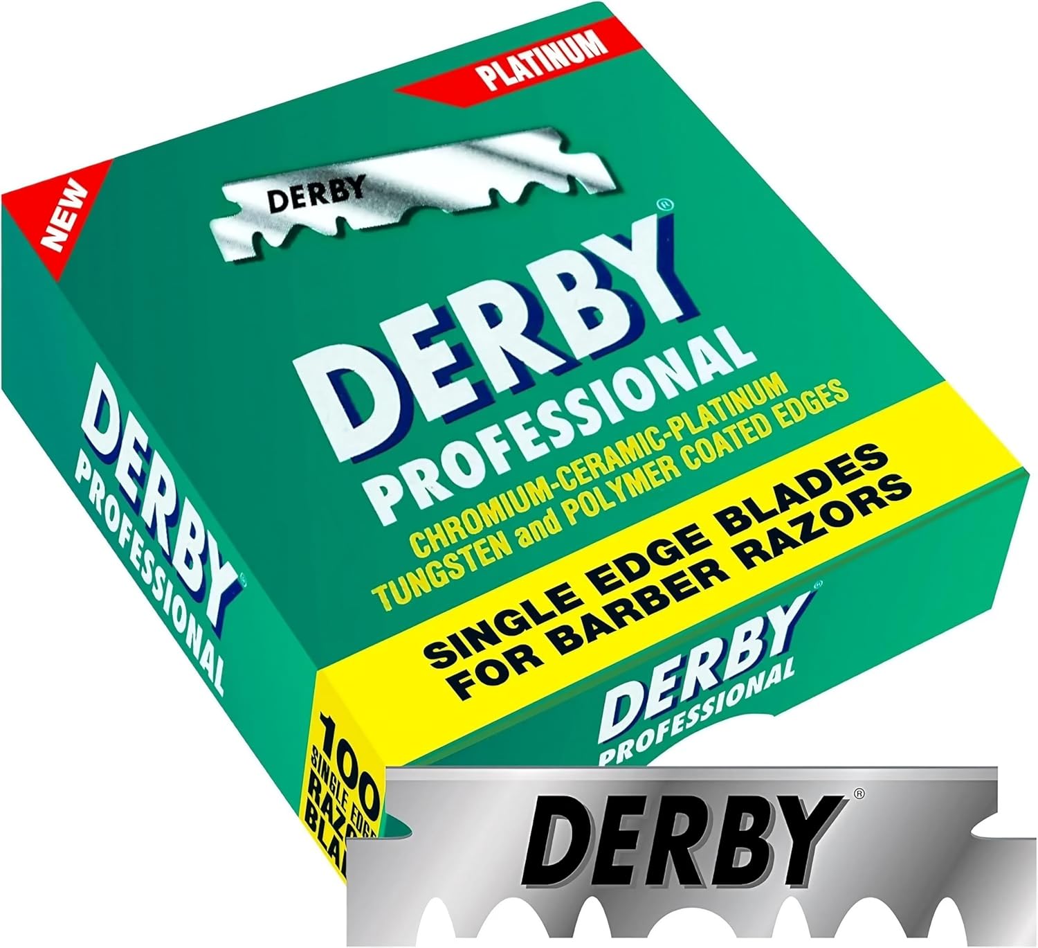 Derby Professional Single Edge Razor Blades, 100 Count