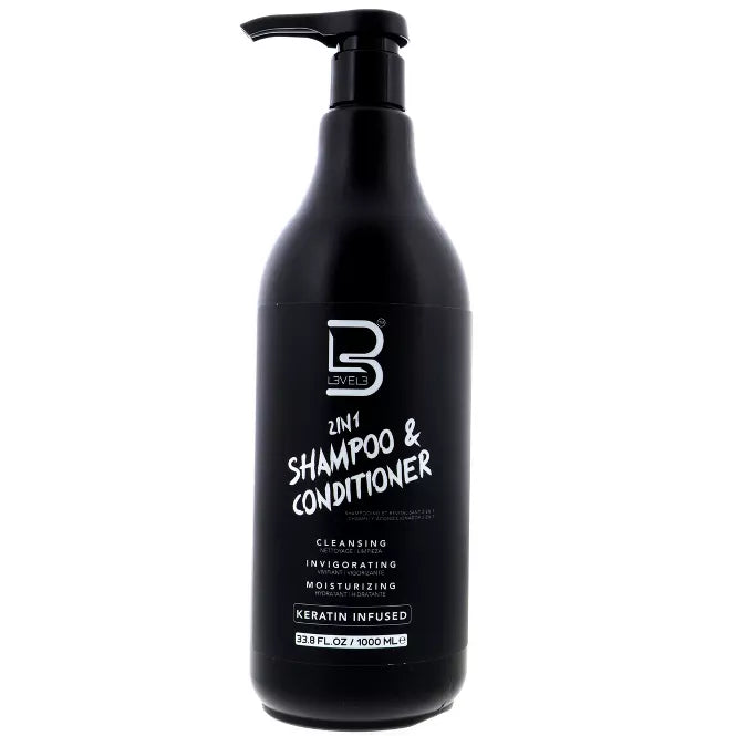 L3vel3 2-in-1 Shampoo and Conditioner Hair Treatment, 33.8 oz