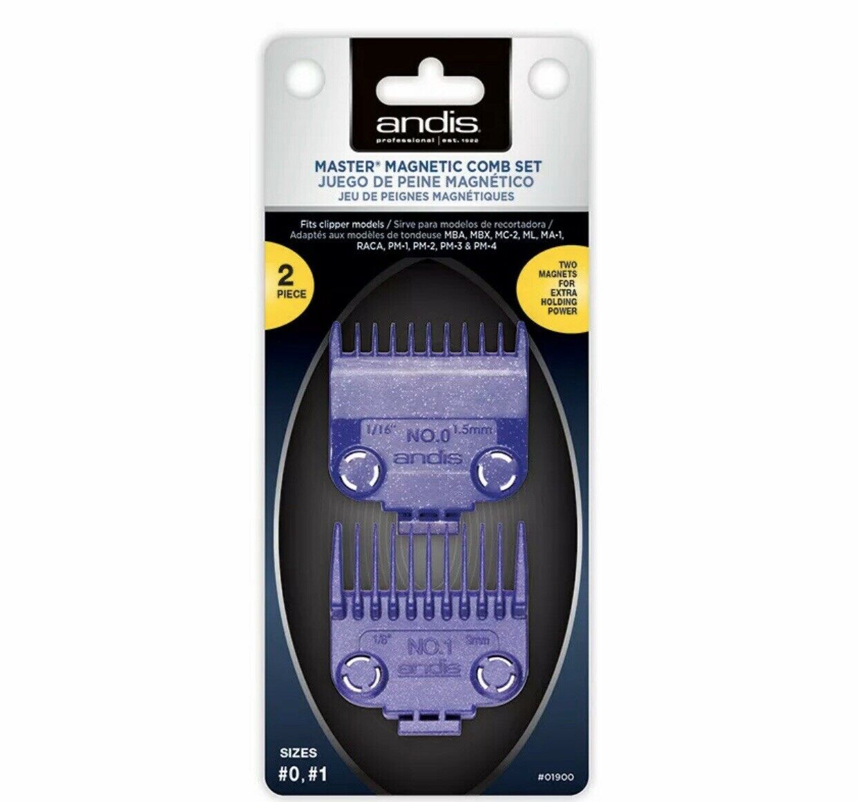 Andis Master Dual Magnetic Comb Set 0 and 1 #01900