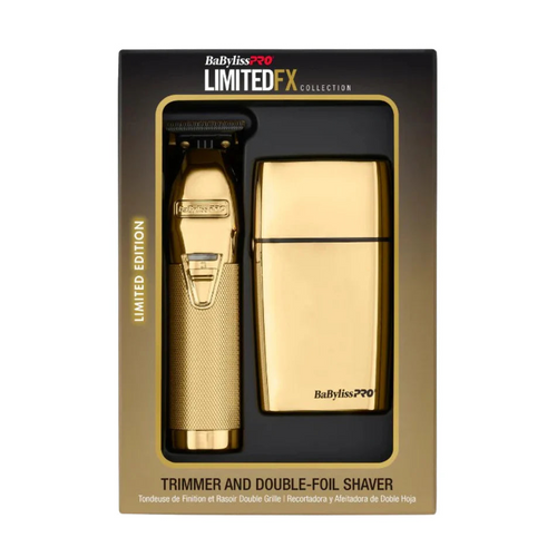 BaBylissPRO LimitedFX Gold Trimmer & Double Foil Shaver Combo