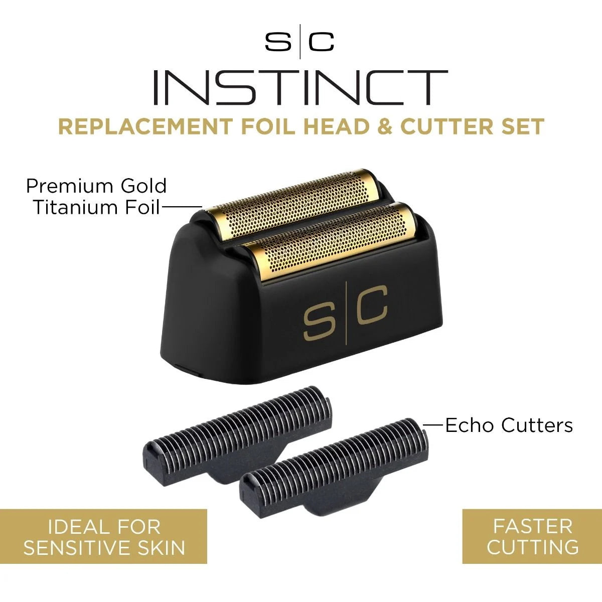 StyleCraft Instinct Gold Titanium Foil and Echo Cutters for the Foil Shaver
