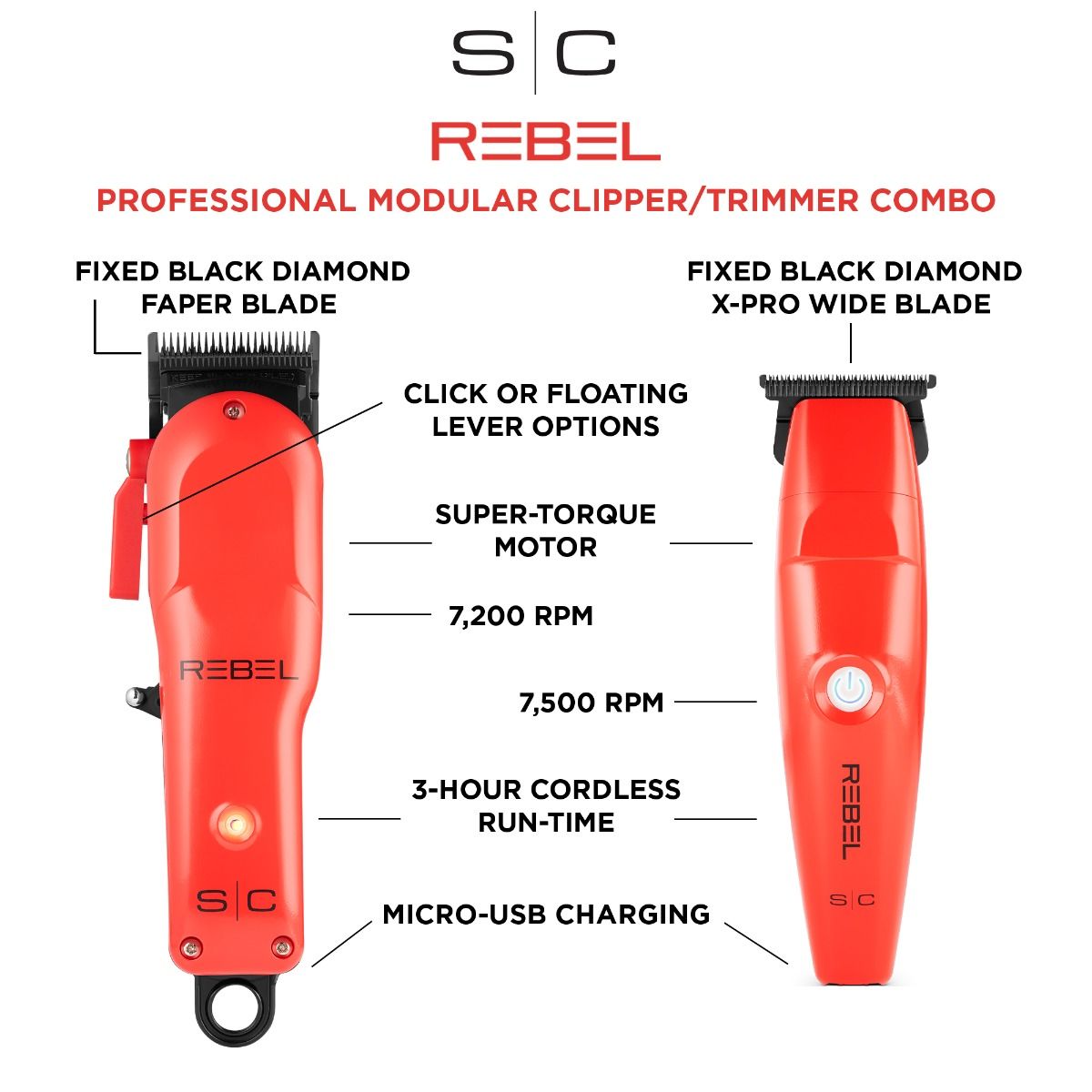 StyleCraft Professional Cordless Hair Clipper/Hair Trimmer Set