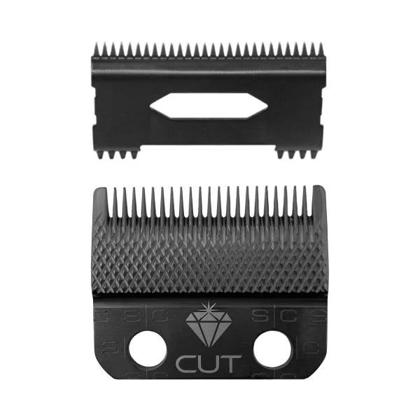 StyleCraft Replacement Diamond Cut Fixed Fade Hair Clipper Blade with Shallow Tooth 2.0 Moving Cutter Set